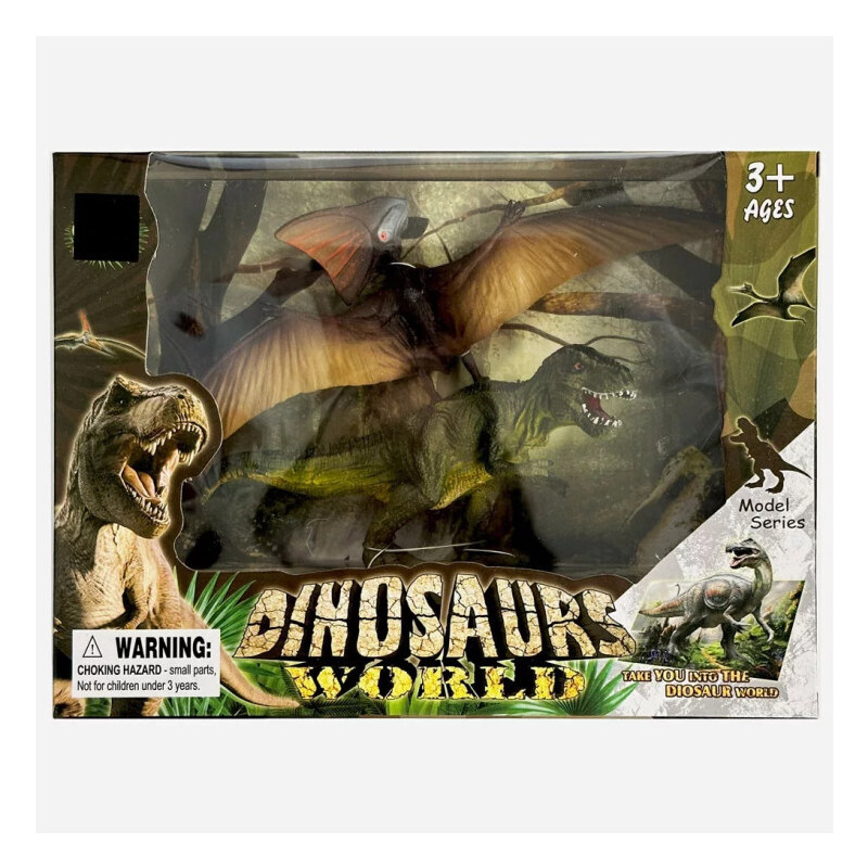 Dinoszaurusz műanyag figura 2db-os szett dobozban