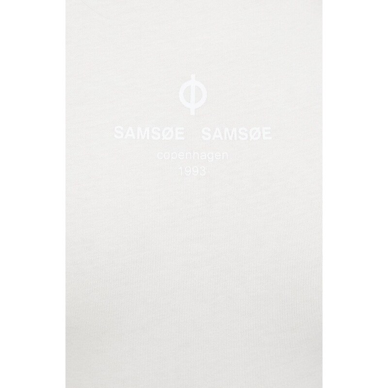 Samsoe Samsoe Samsoe pamut póló LINN női, bézs, F23200044