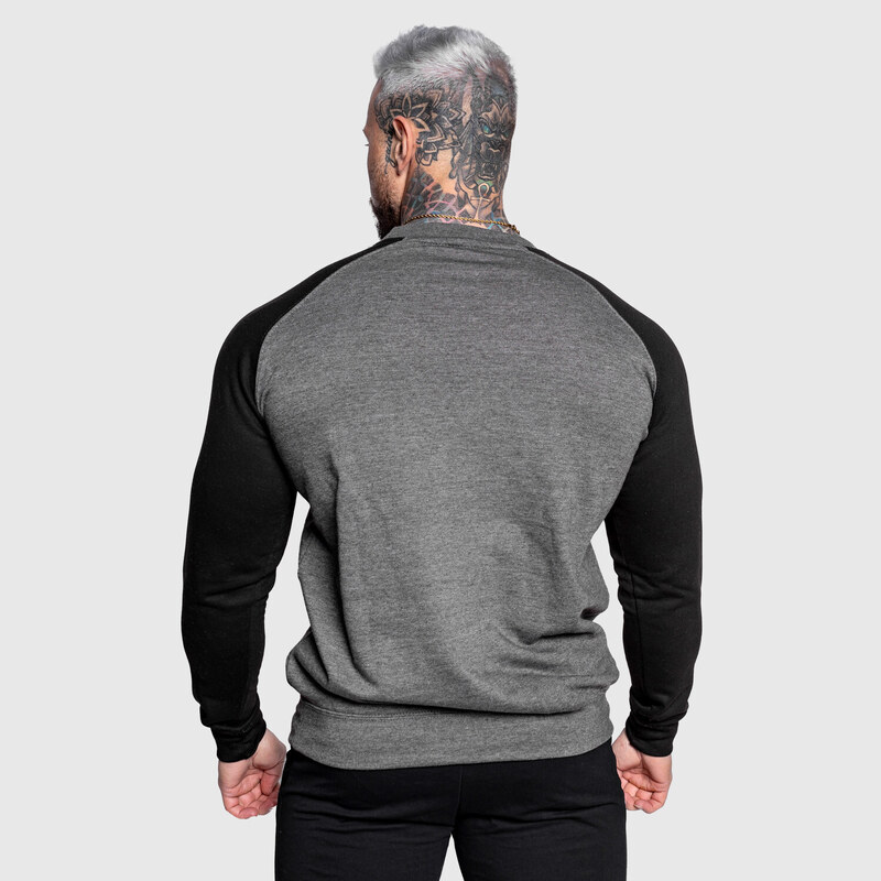Férfi kapucni nélküli pulóver Iron Aesthetics Enjoy, grey/black