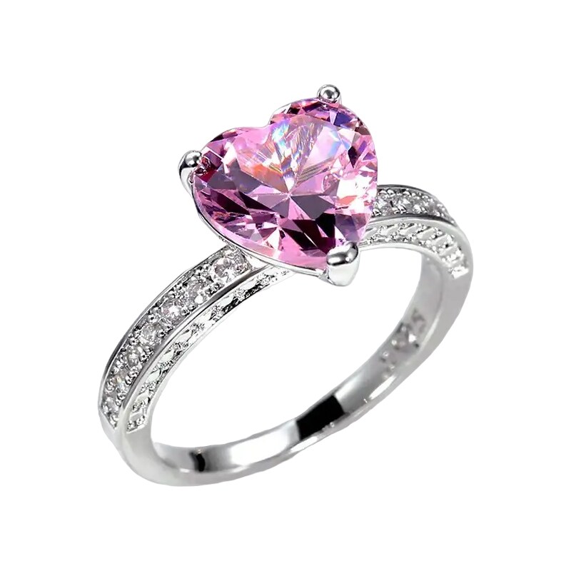 IZMAEL Bridal Heart Gyűrű-Ezüst/Rózsaszín/52mm KP29065