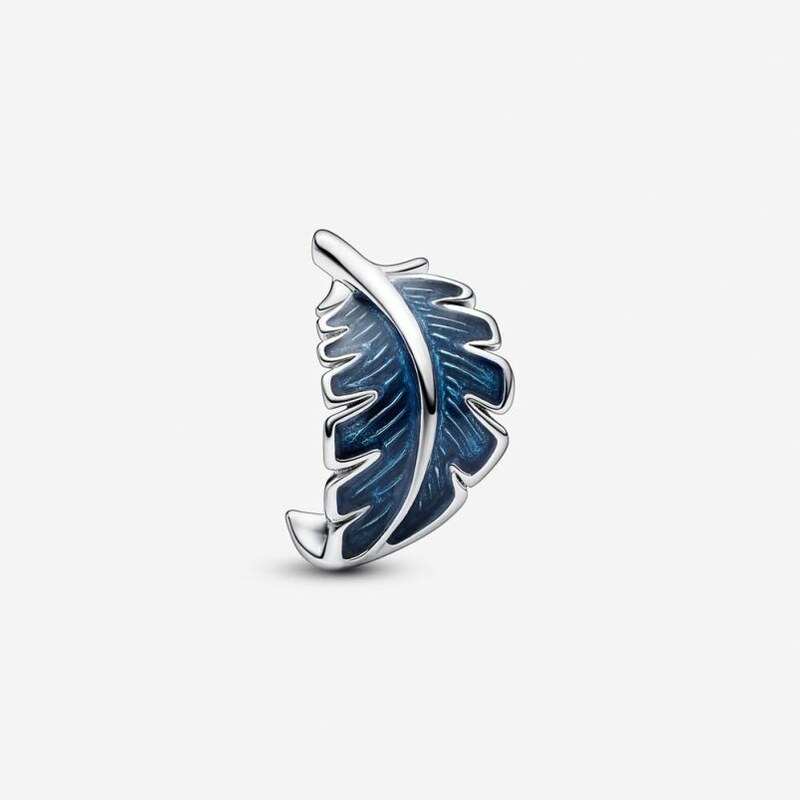 Pandora - Kék ívelt tollpihe charm - 792576C01
