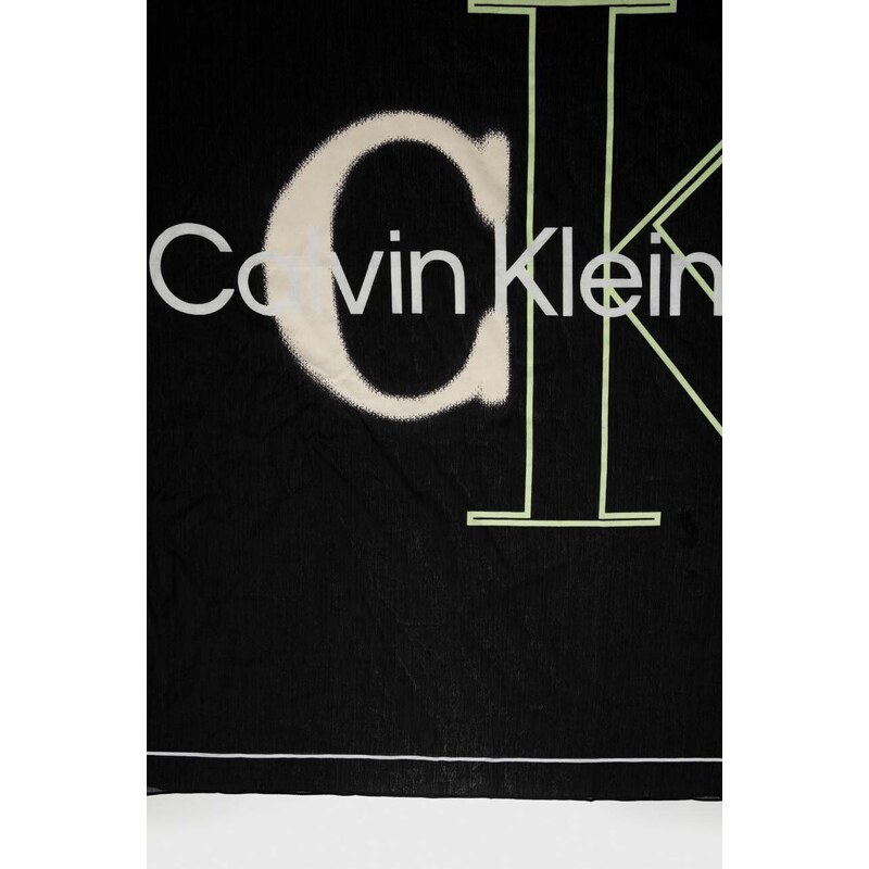 Calvin Klein Jeans pamut sál fekete, mintás