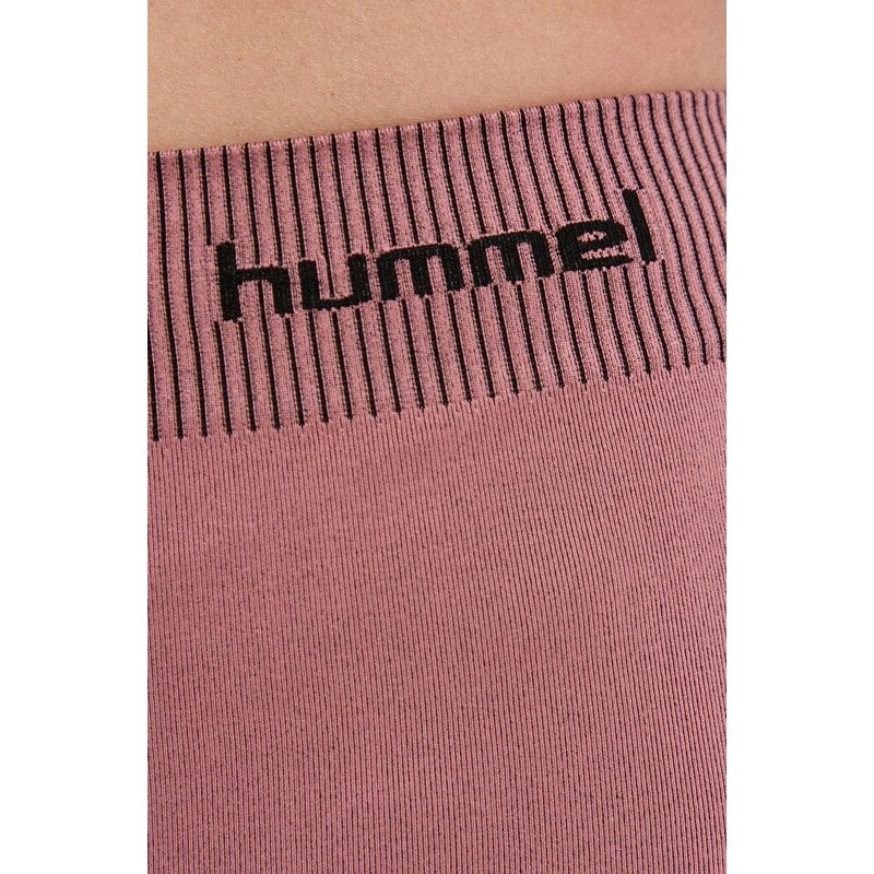 Hummel edzős legging First rózsaszín, mintás