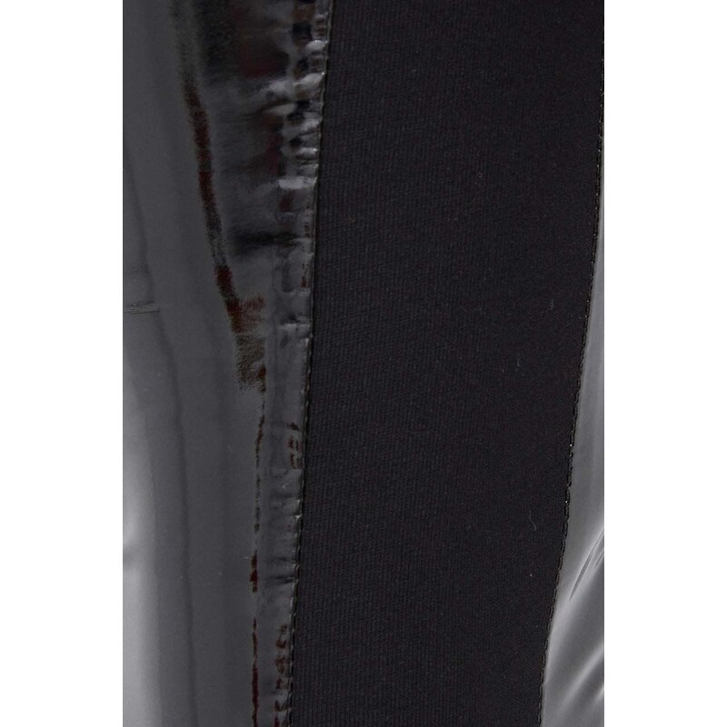 Karl Lagerfeld latex nadrág fekete, magas derekú testhezálló