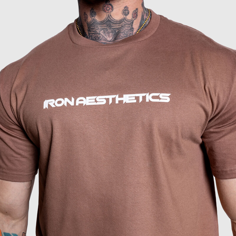 Férfi fitness póló Iron Aesthetics Infinity, barna