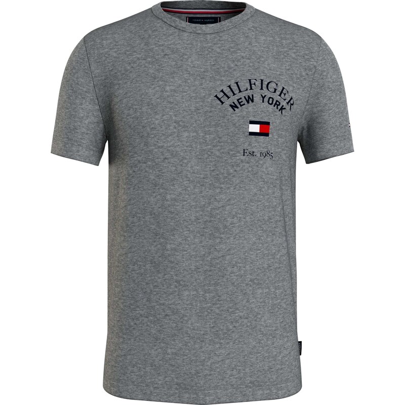TOMMY HILFIGER Póló 'Varsity' tengerészkék / sötétszürke / piros / fehér