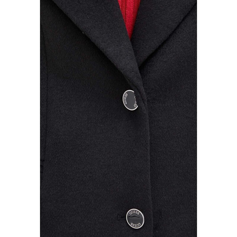 Guess kabát gyapjú keverékből fekete, átmeneti