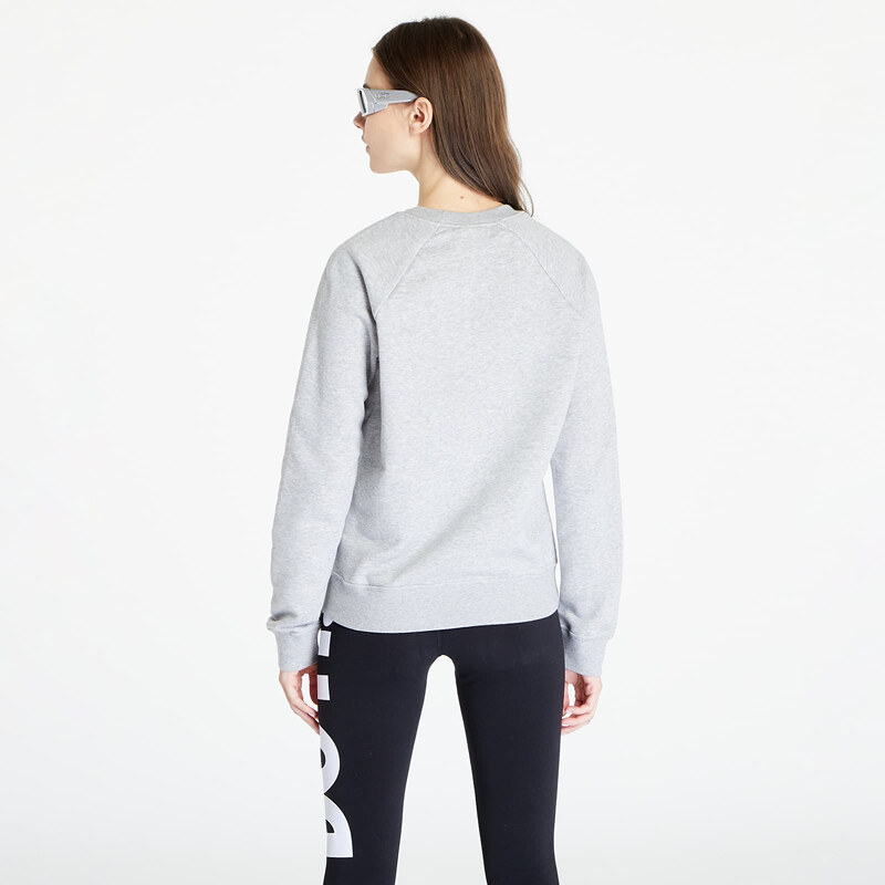 Női kapucnis pulóver Nike NSW Essential Fleece Graphic Crew Dk Grey Heather/ White