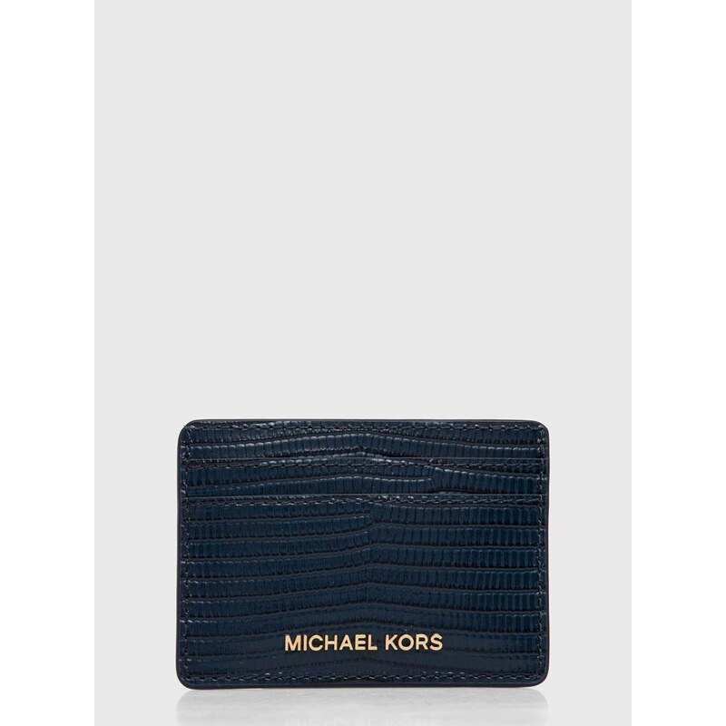 MICHAEL Michael Kors bőr kártya tok sötétkék