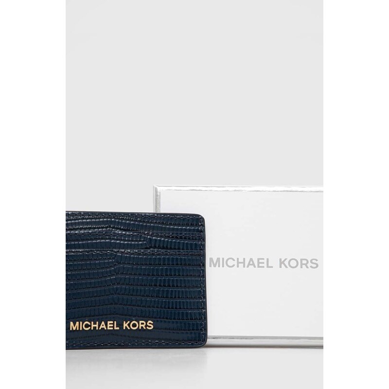 MICHAEL Michael Kors bőr kártya tok sötétkék
