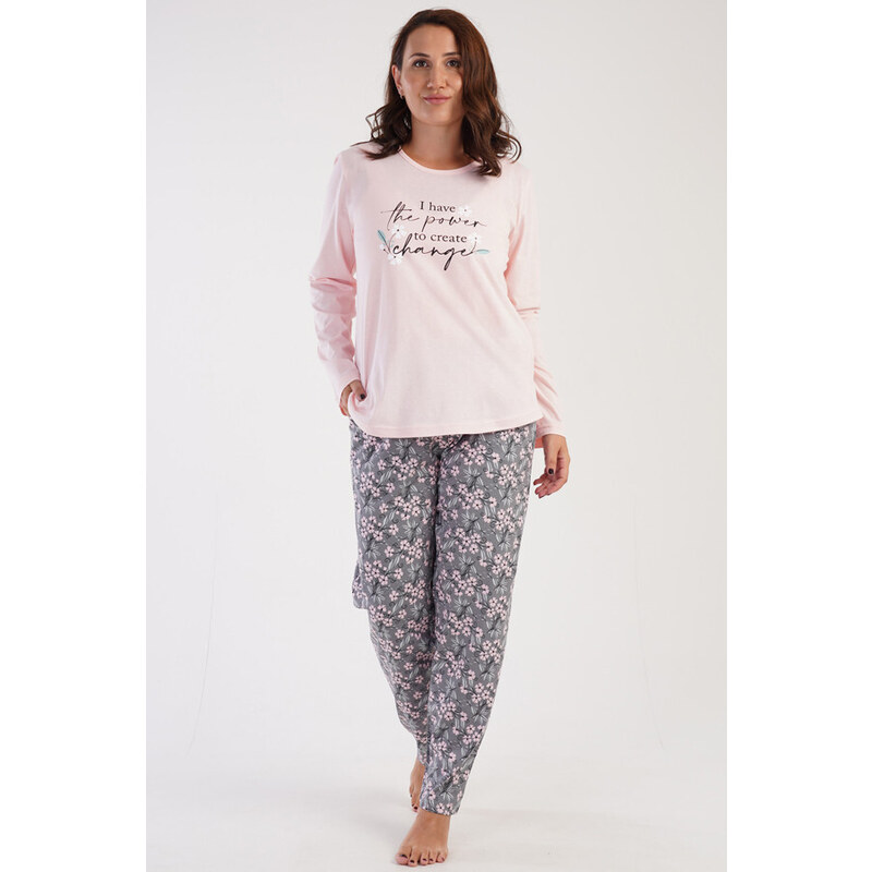 vienetta Nagyméretű hosszúnadrágos virágmintás női pizsama