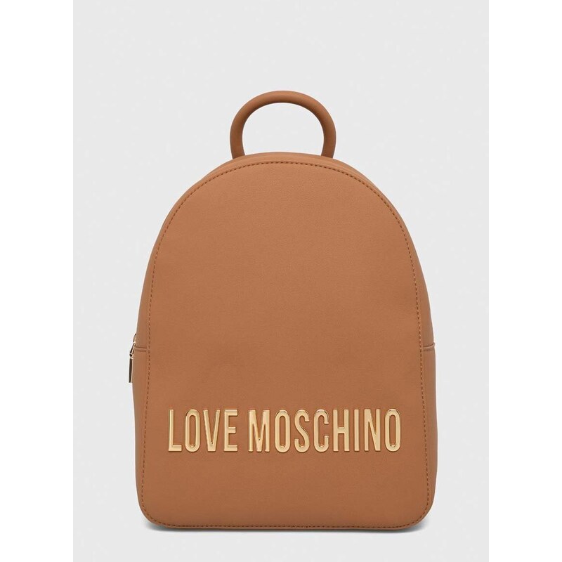Love Moschino hátizsák barna, női, kis, nyomott mintás