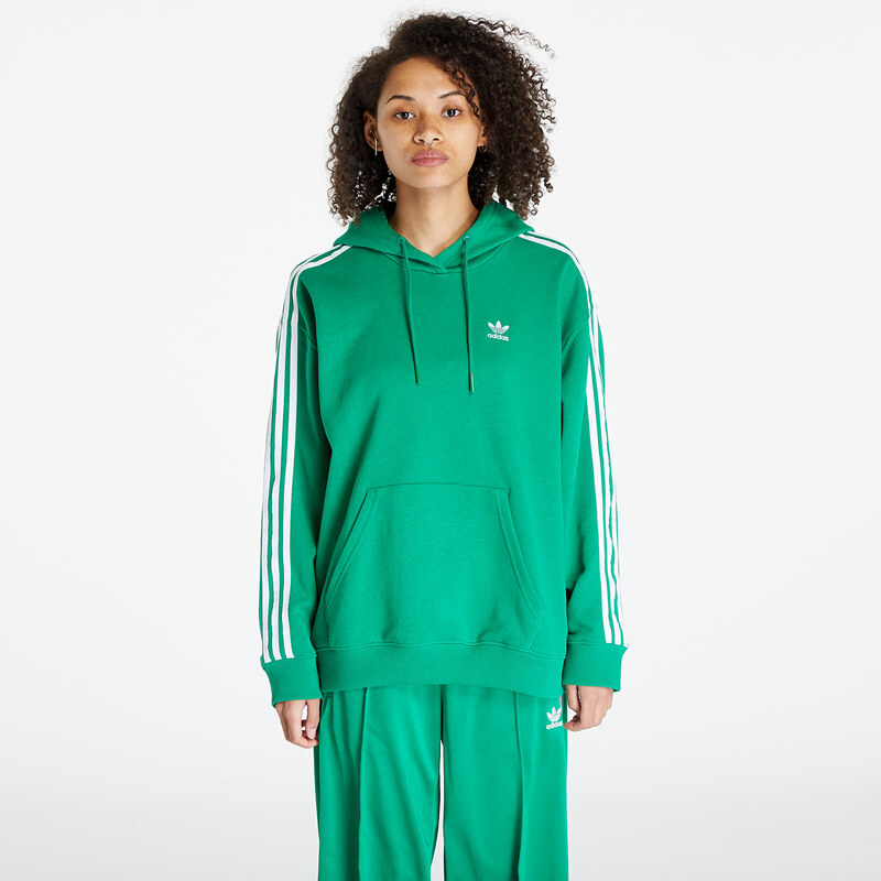 Női kapucnis pulóver adidas Originals 3-Stripes Oversized Hoodie Green