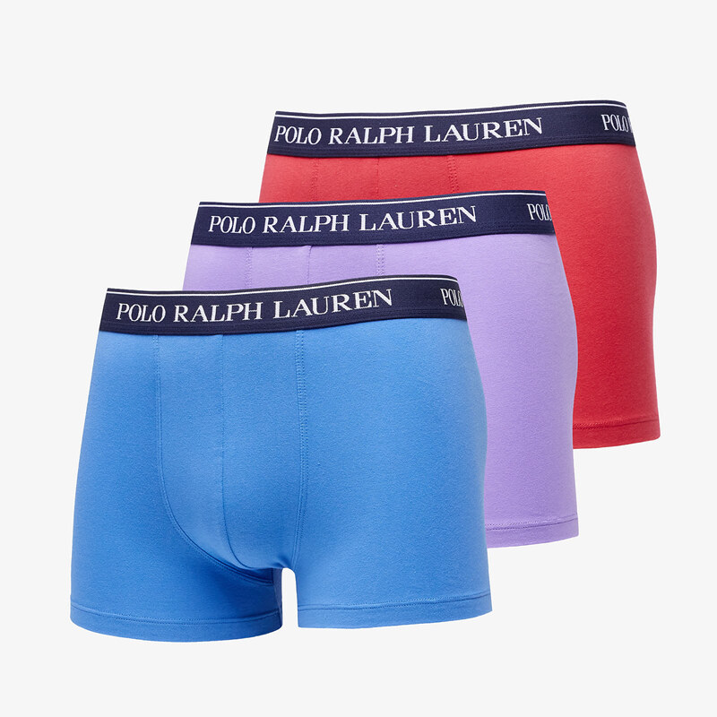 Boxeralsó Ralph Lauren Stretch Cotton Classic Trunk 3-Pack Blue/ Purple/ Red