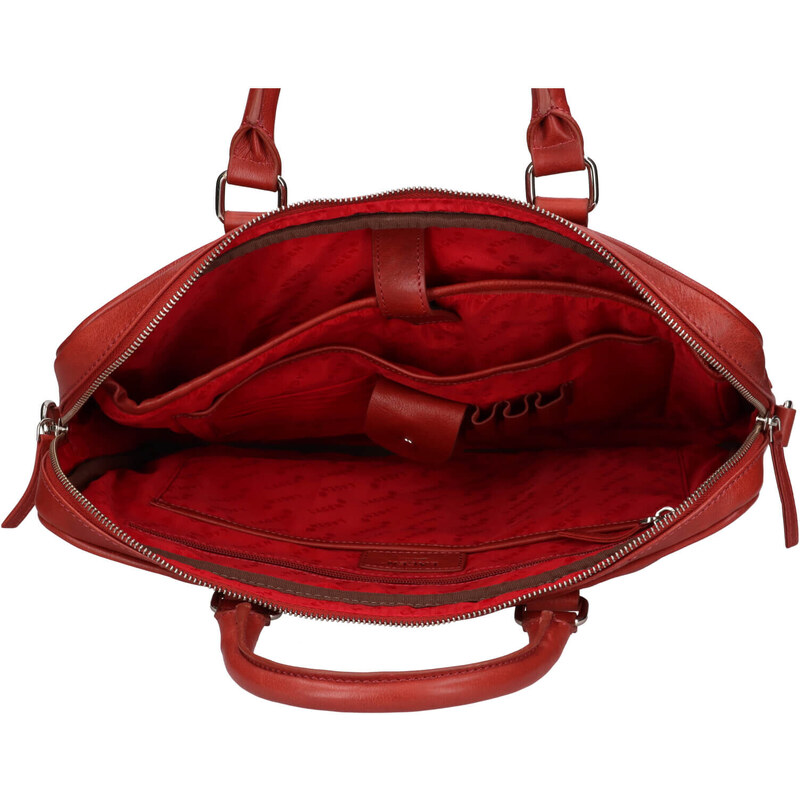 Bőr üzleti táska Lagen Rennes - piros