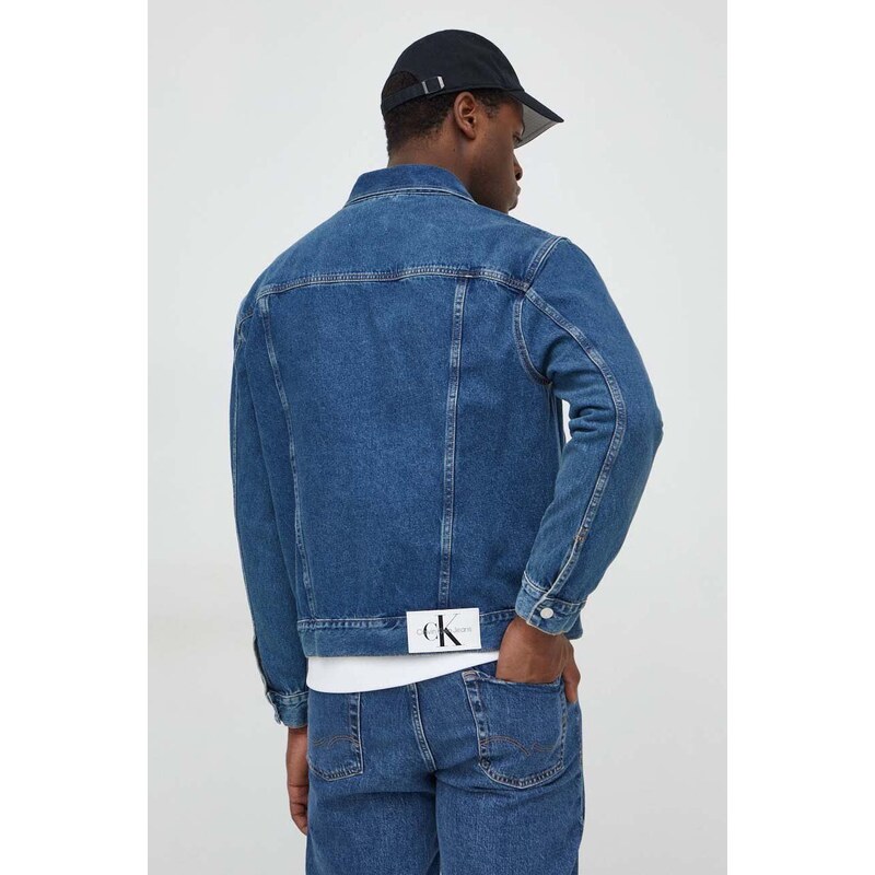 Calvin Klein Jeans farmerdzseki férfi, sötétkék, átmeneti