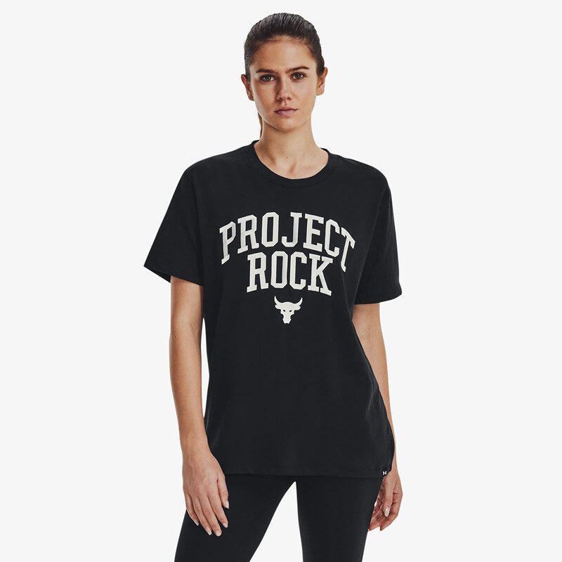 Női póló Under Armour Project Rock Heavyweight Campus T-Shirt Black