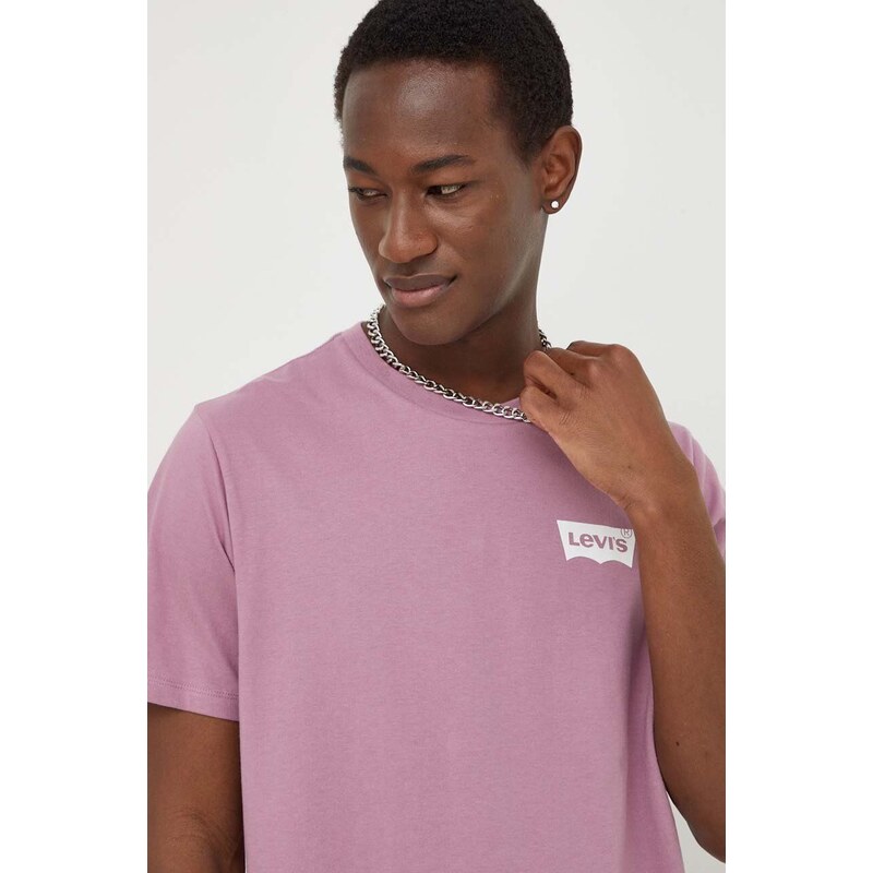 Levi's t-shirt rózsaszín, férfi, nyomott mintás