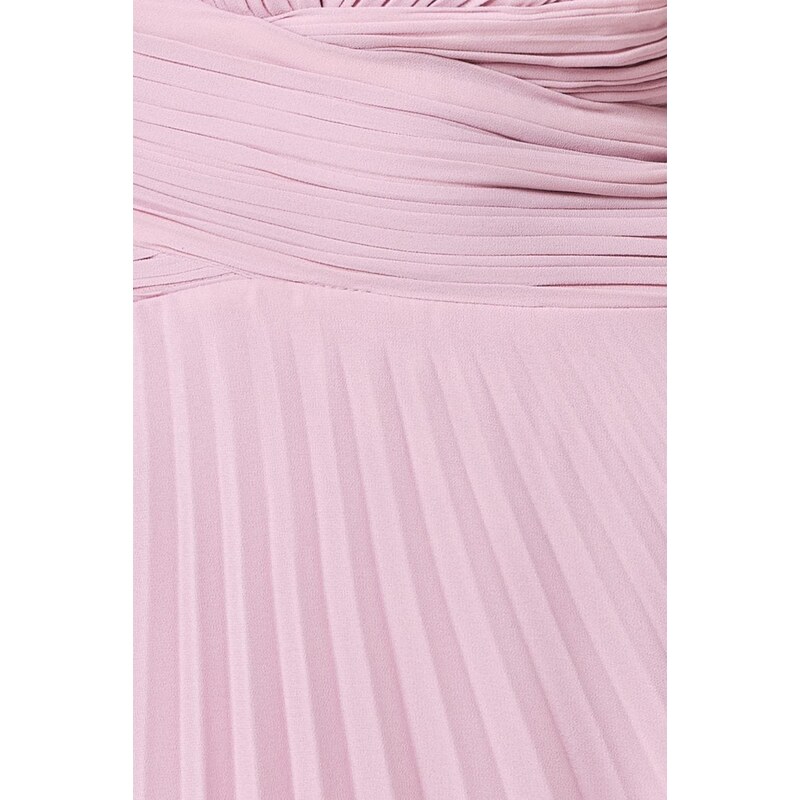 Régi rózsaszín sifon ruha ballon ujjakkal