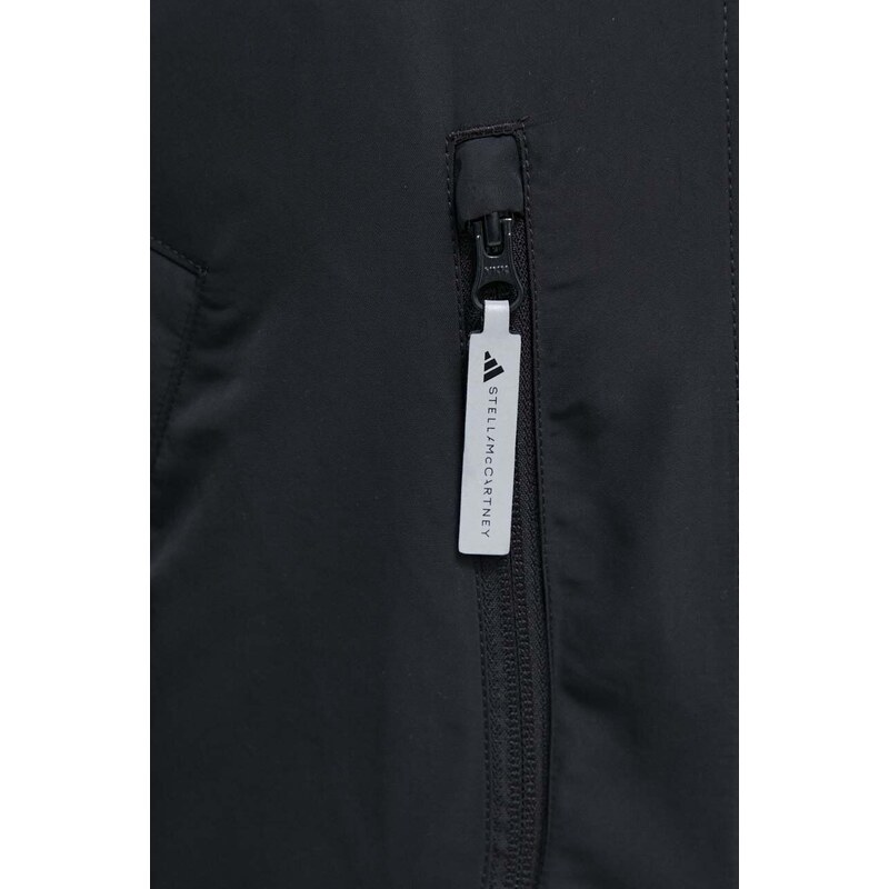 adidas by Stella McCartney bomber dzseki női, fekete, átmeneti, oversize, IP1370