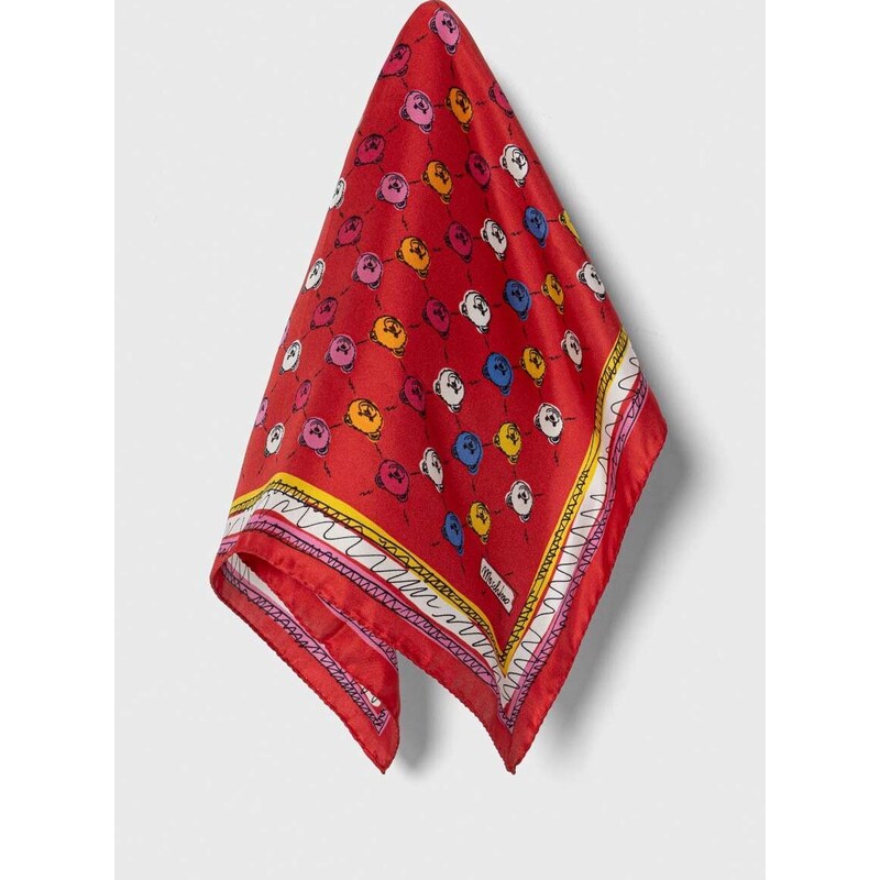 Moschino selyem zsebkendő piros, M5760 50347