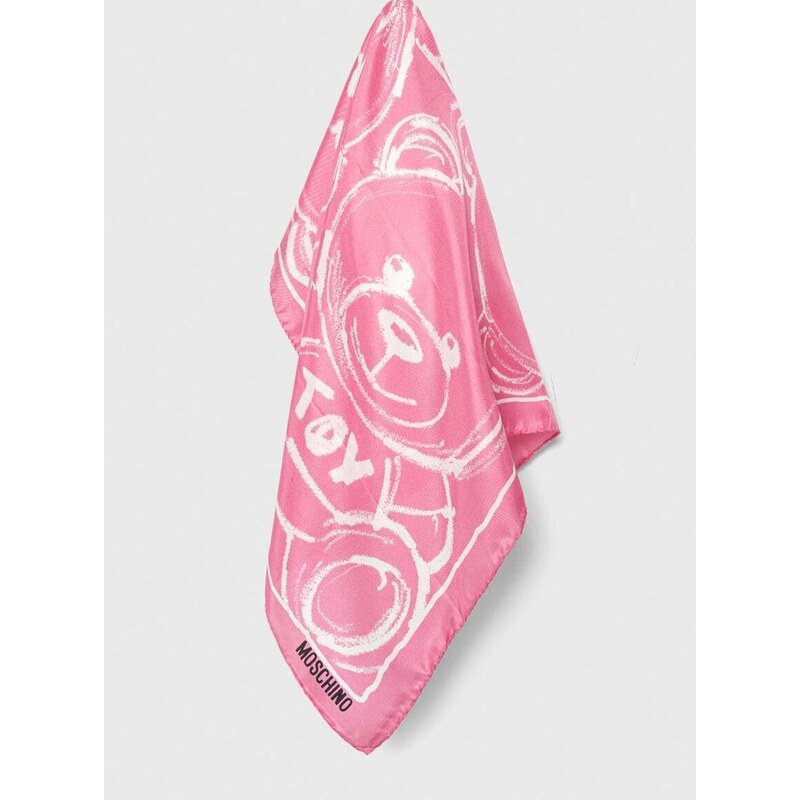 Moschino selyem zsebkendő rózsaszín, M5761 50347