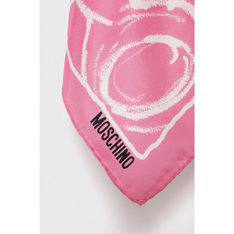 Moschino selyem zsebkendő rózsaszín, M5761 50347