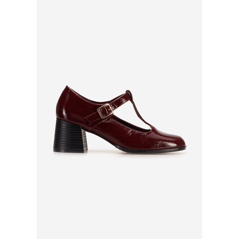 Zapatos Vesita borvörös alacsony sarkú körömcipő