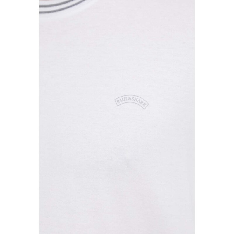 Paul&Shark pamut póló fehér, férfi, nyomott mintás, 24411027