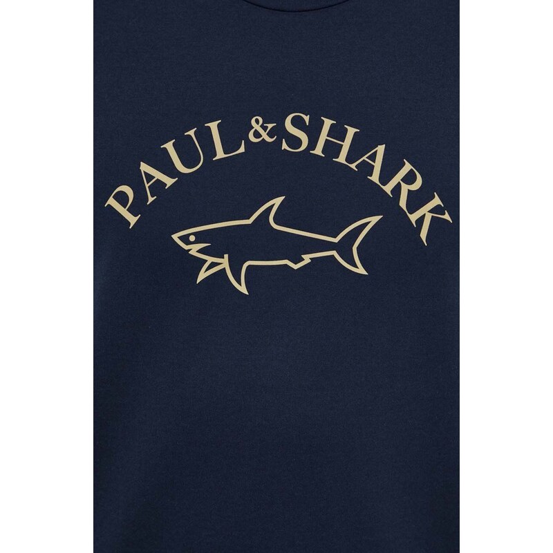 Paul&Shark pamut póló sötétkék, férfi, nyomott mintás, 24411032