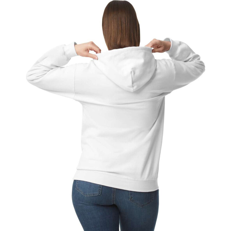 Softstyle kapucnis pulóver kenguruzsebbel, Gildan GISF500, White-2XL
