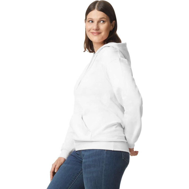 Softstyle kapucnis pulóver kenguruzsebbel, Gildan GISF500, White-2XL