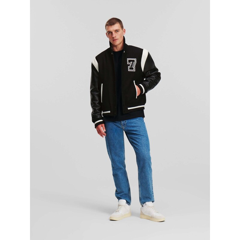 Karl Lagerfeld Átmeneti dzseki 'Varsity' fekete / fehér