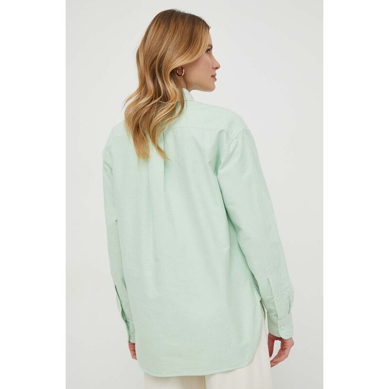 Polo Ralph Lauren pamut ing női, galléros, zöld, relaxed
