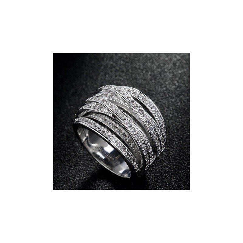 Ékszerkirály Ezüst színű gyűrű cirkónia kövekkel, 8