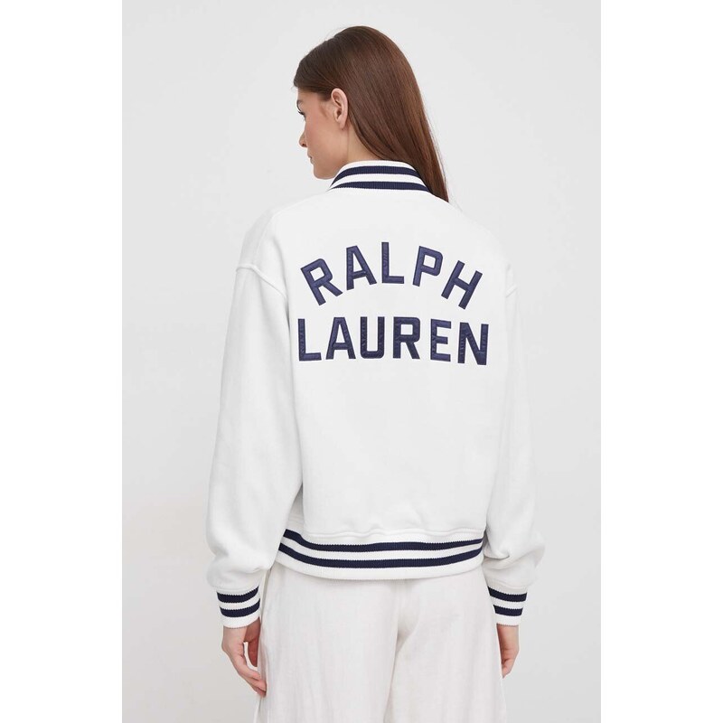 Polo Ralph Lauren kifordítható bomber dzseki női, fehér, átmeneti