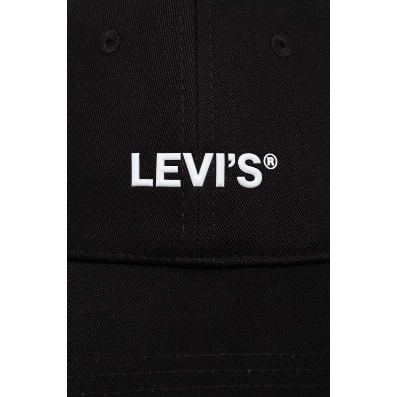 Levi's pamut baseball sapka fekete, nyomott mintás