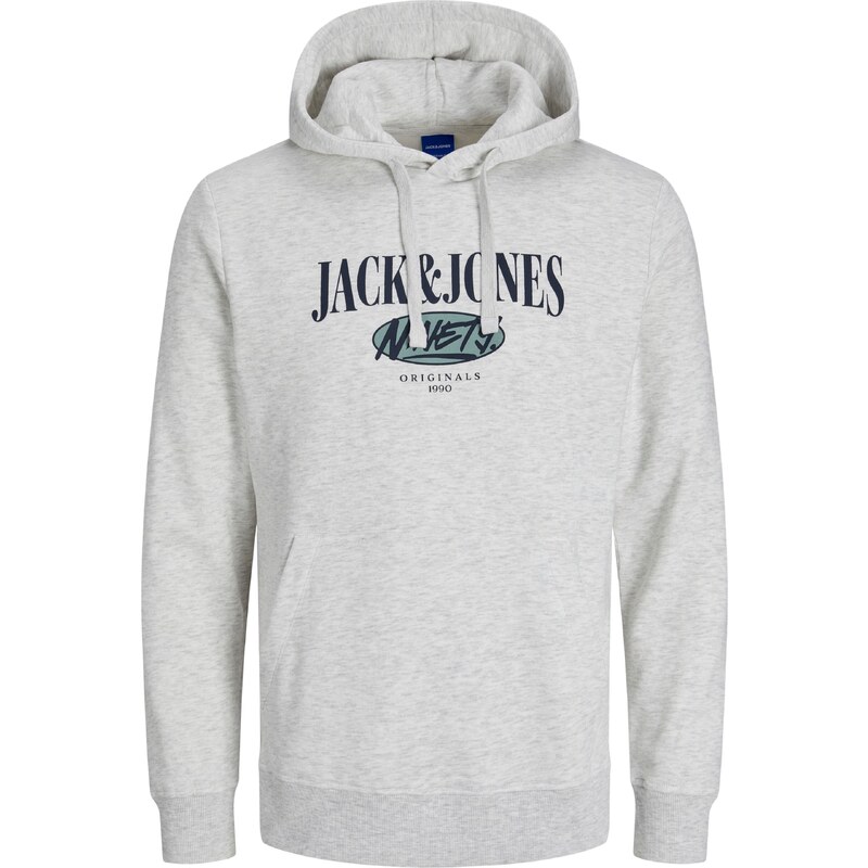 JACK & JONES Tréning póló 'Cobin' sötétkék / világosszürke / zöld