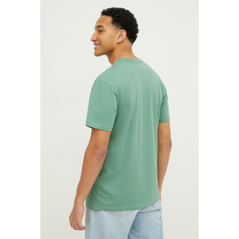Quiksilver pamut póló zöld, férfi, nyomott mintás