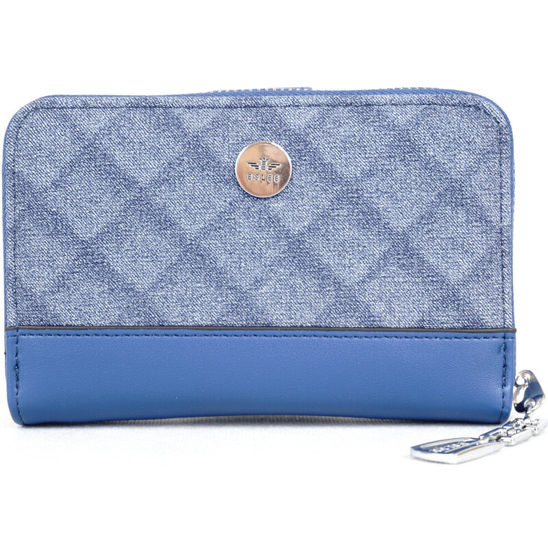 Bagnet Női pénztárca négyzetes mintával, műbőr, kék