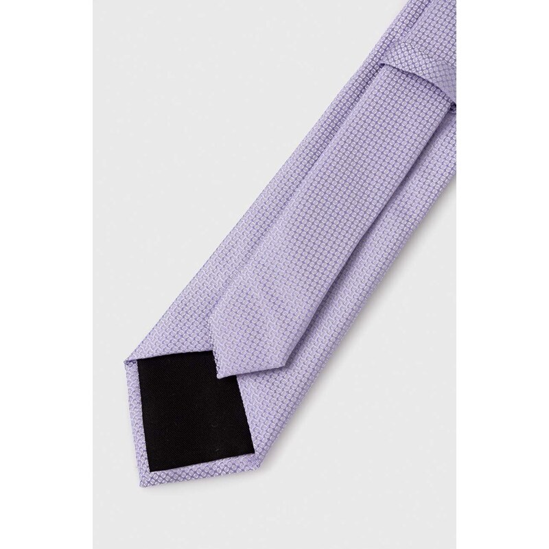BOSS selyen nyakkendő lila