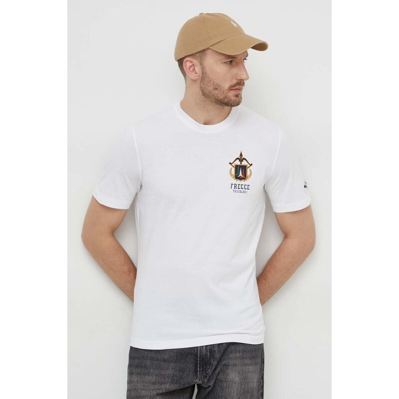 Aeronautica Militare pamut póló fehér, férfi, nyomott mintás