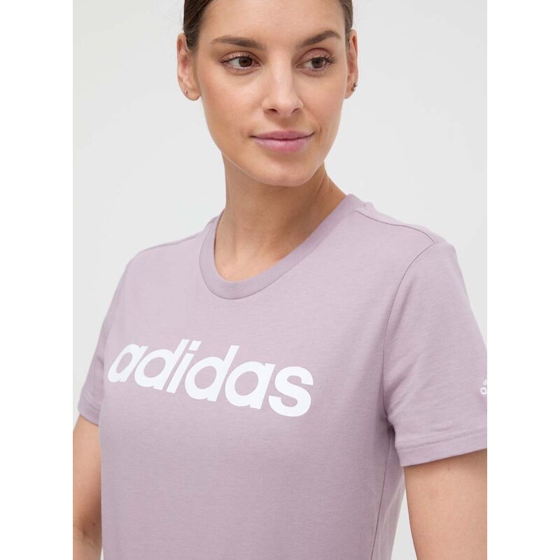 adidas pamut póló női, lila, IS2097