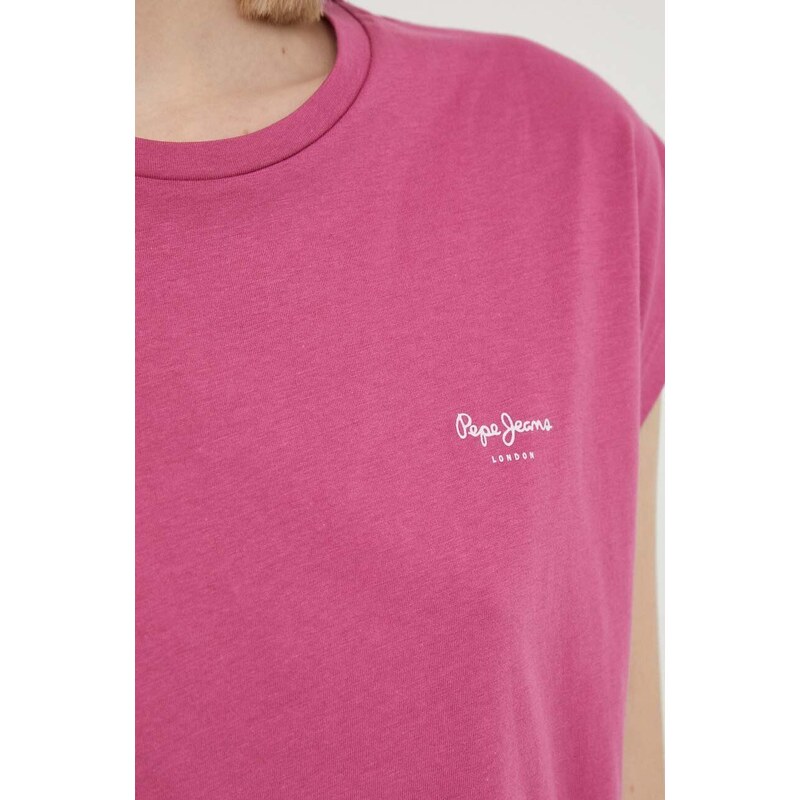 Pepe Jeans pamut póló női, rózsaszín