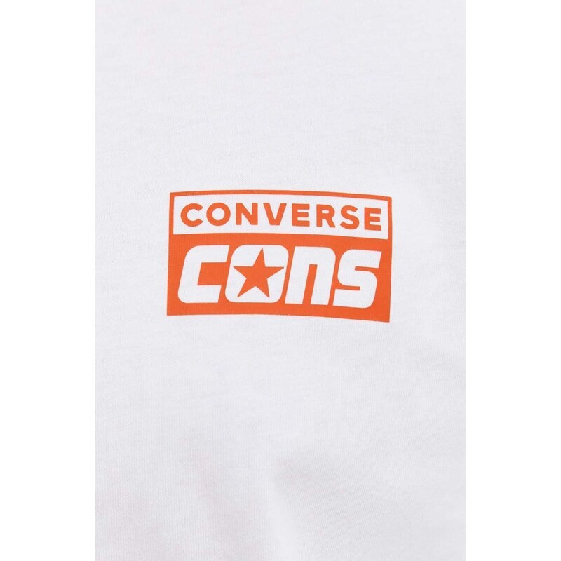Converse pamut hosszúujjú fehér, nyomott mintás