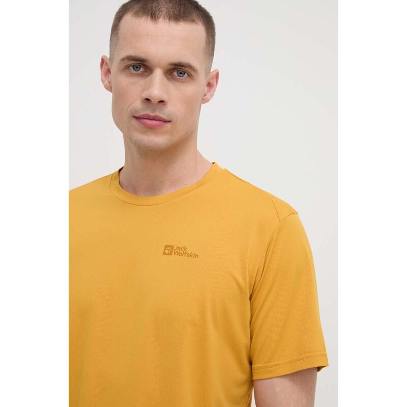Jack Wolfskin sportos póló Delgami sárga, sima