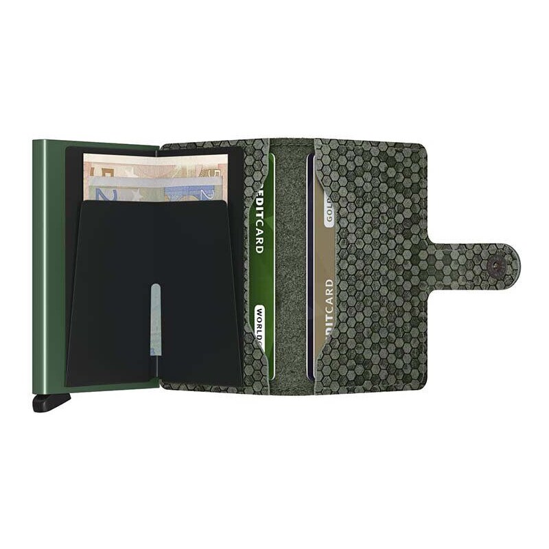 Secrid bőr pénztárca Miniwallet Hexagon Green zöld