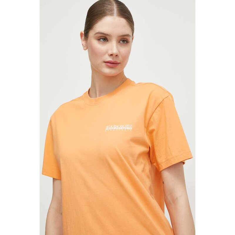 Napapijri pamut póló női, narancssárga