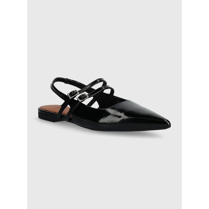 Vagabond Shoemakers bőr balerina cipő HERMINE fekete, nyitott sarokkal, 5733-260-20