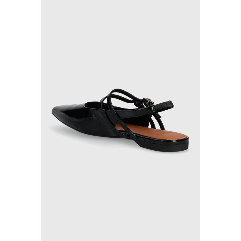 Vagabond Shoemakers bőr balerina cipő HERMINE fekete, nyitott sarokkal, 5733-260-20